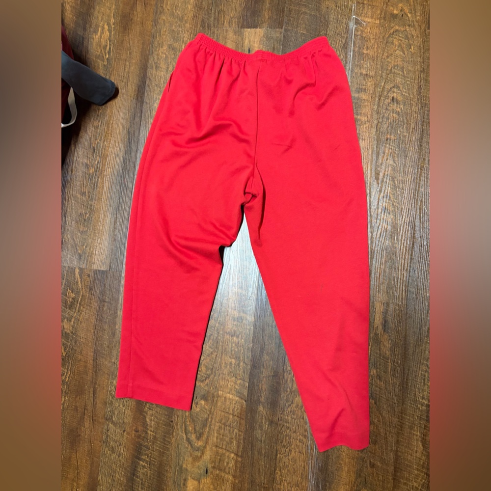 True Vintage Alfred Dunner Bold Red Pants w Pockets and Elastic Waist 16W - Picture 5 of 5